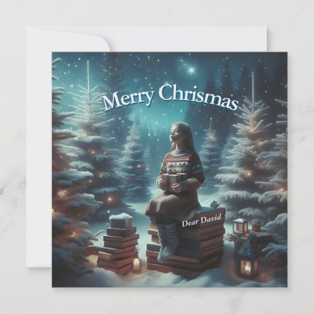 Carte de Noël vintage traditionnelle carrée (Devant)