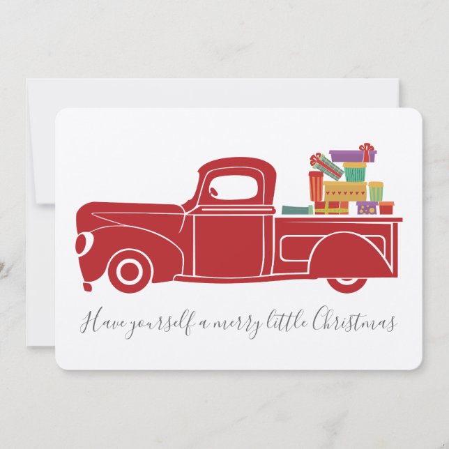 Carte de Noël vintage Truck (Devant)