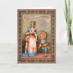 Carte de Noël vintage Victorian Hot Mince Pie