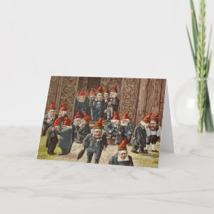 Carte de Noël Vintage Village Politiciens Gnome