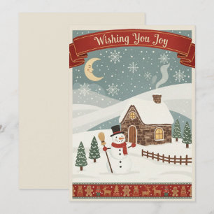 Carte de Noël vintage vous souhaitant joie