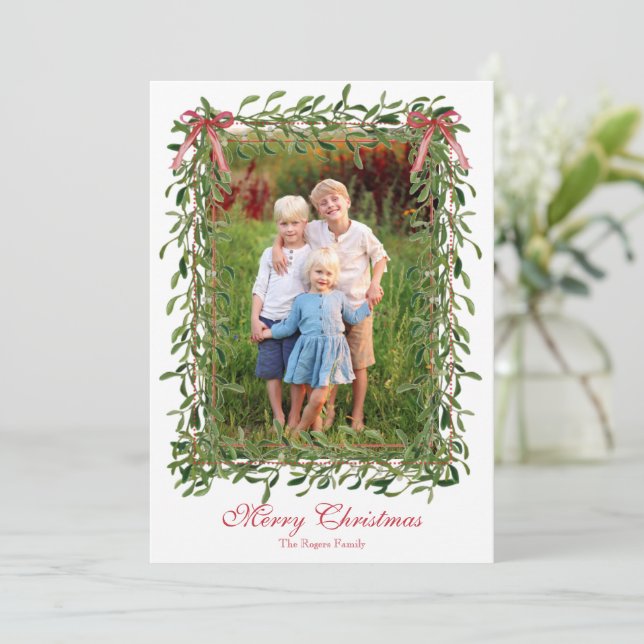Carte de Noël Watercolor Garland (Debout devant)