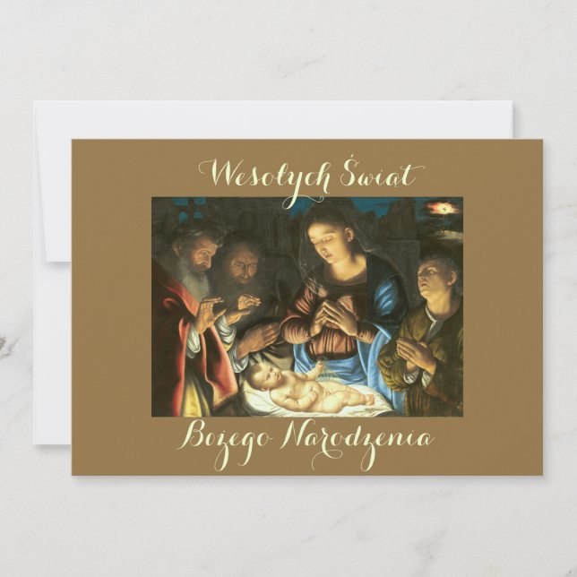 Carte de Noël Wesołych świąt en polonais (Devant)