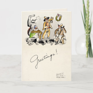 Carte de Noël Western vintage 1934 | Walt Kuhn
