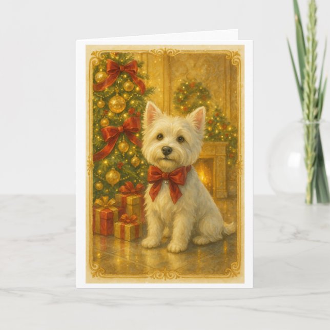 Carte de Noël Westie (Devant)
