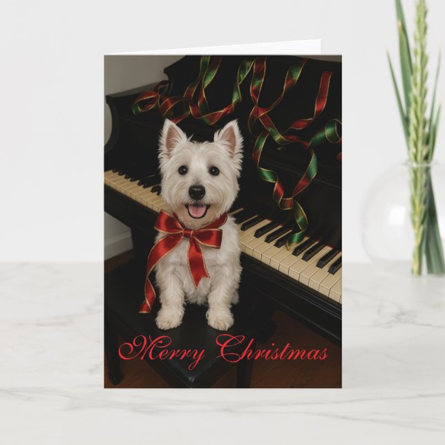 Carte de Noël Westie (Devant)