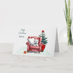 Carte de Noël Westie Cozy