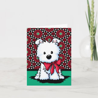 Carte de Noël Westie Pup pliée