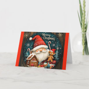Carte de Noël Whimsical Père Noël et Toy