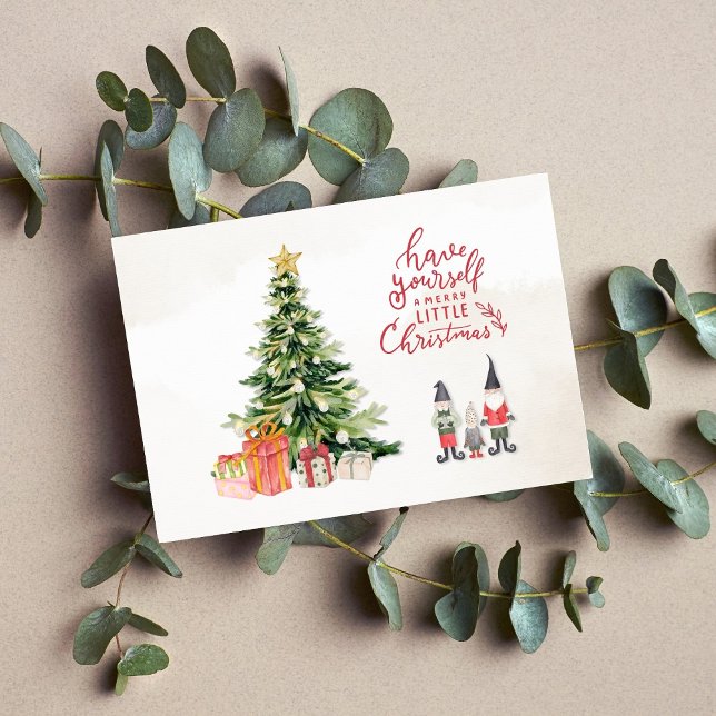 Carte de Noël Whimsical Tree and Elves (Créateur téléchargé)