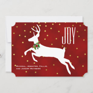 Carte de Noël White Deer Joy