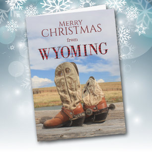 Carte de Noël Wyoming Cowboy Boot