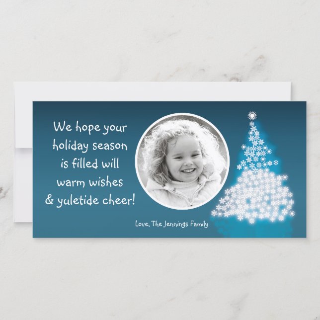 Carte de Noël XMAS Arbre bleu 4x8 (Devant)