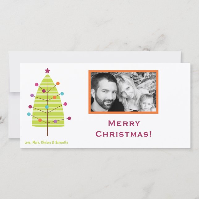 Carte de Noël XMAS Arbre moderne 4x8 (Devant)