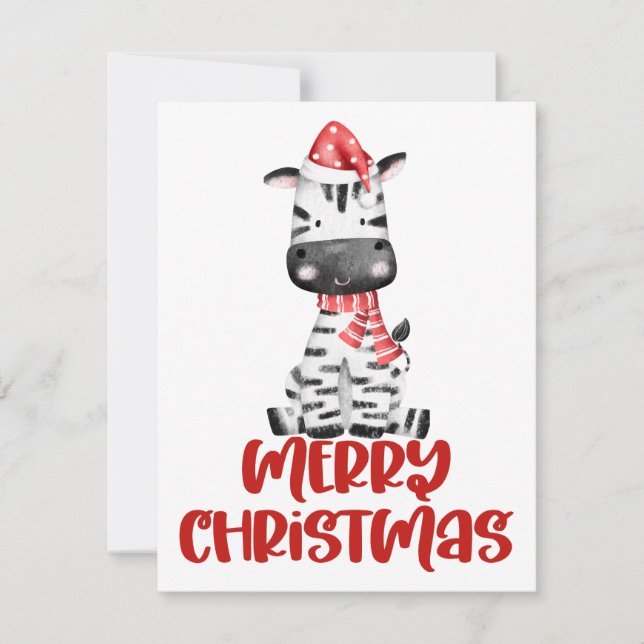 Carte de Noël Zebra (Devant)