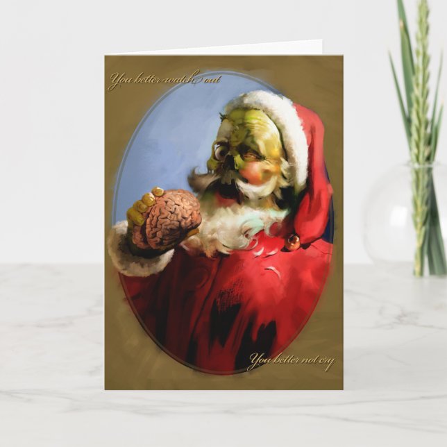 Carte de Noël Zombie Père Noël (Devant)