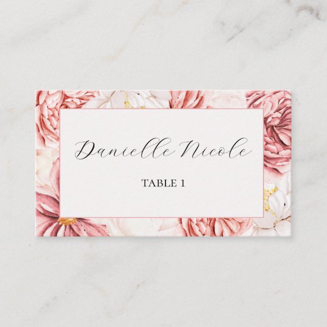Carte de nom de la fête du thé du jardin (Devant)