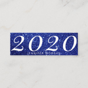 Carte de nom de la parties scintillant bleue luxue