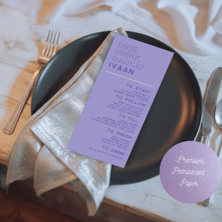 Carte de nom d'invité de mariage disco rétro moder