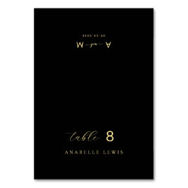 Carte de nom d'invité de monogramme Chic Noir de m