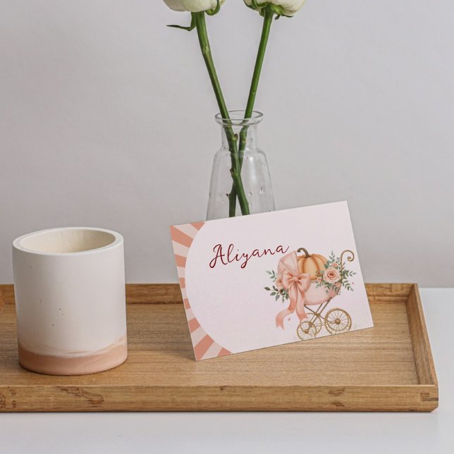 Carte de nom du Baby shower de table citrouille Bo (Créateur téléchargé)