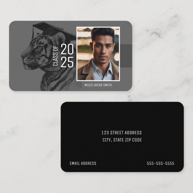 Carte de nom du diplômé (Devant / Derrière)