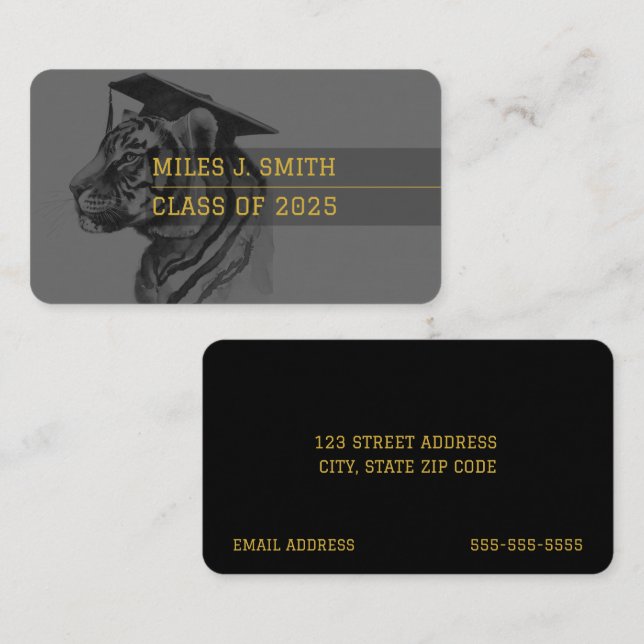 Carte de nom du diplômé (Devant / Derrière)