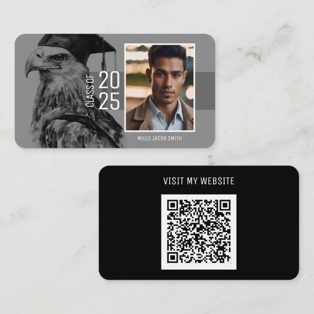 Carte de nom du diplômé | Aigle (Devant / Derrière)