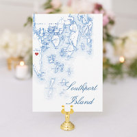 Carte de nom du Mariage Southport Maine modifiable