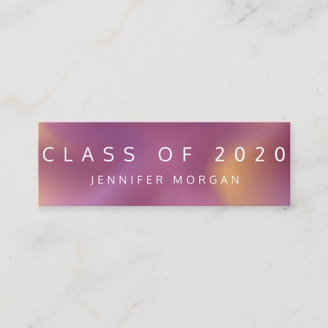 Carte de nom moderne Ombre Metallic Graduation (Devant)