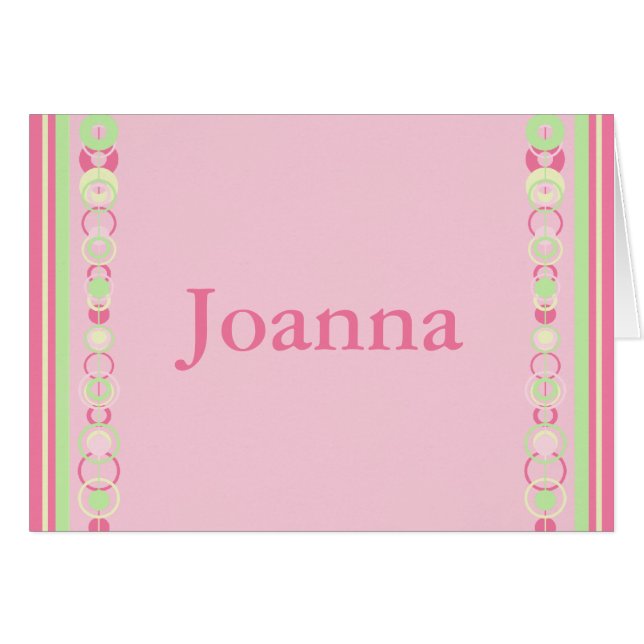 Carte de nom personnalisé Joanna Modern Circles (Devant Horizontal)