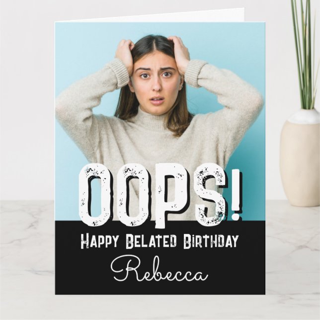 Carte de nom personnalisée pour photo d'anniversai (Devant)