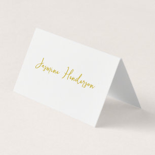 Carte de nom professionnelle Gold Color Calligraph