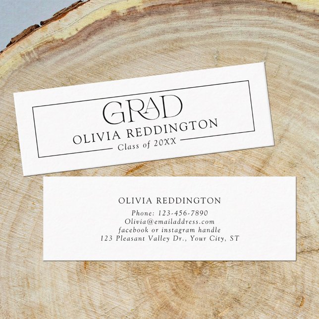 Carte de nom simple minimaliste noire (Créateur téléchargé)