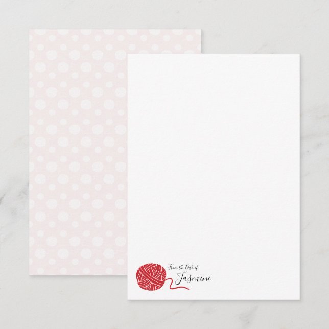 Carte de note à bille en fil rouge Scarlett (Devant / Derrière)