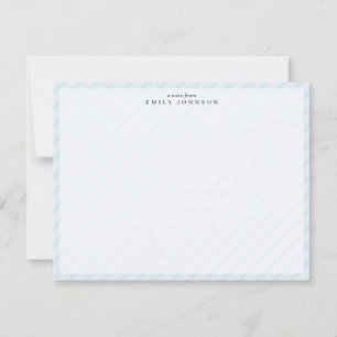 Carte de note à cadre à rayures bleues