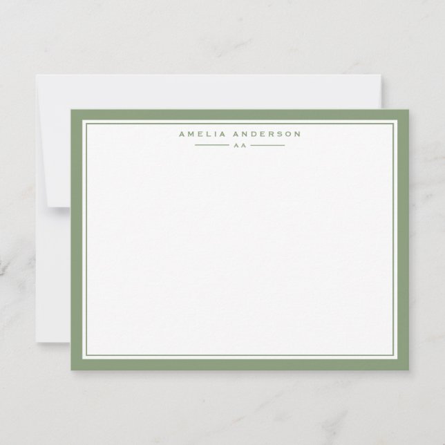 Carte de note à cadre en vert mousse (Devant)