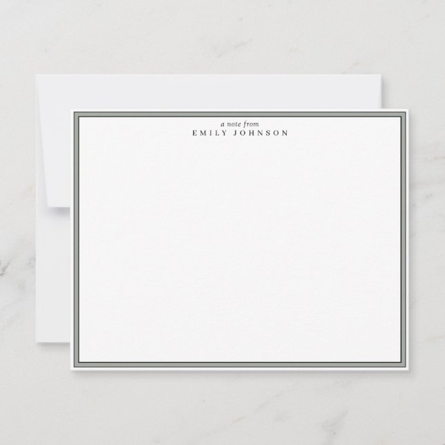 Carte de note à cadre gris classique (Devant)