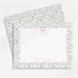 Carte de note à cadre ondulé floral Cottagecore av
