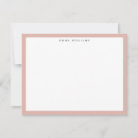 Carte de note à cadre rose tendre