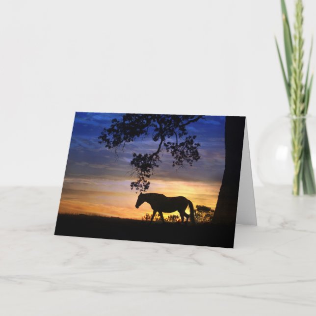 Carte de note à cheval Silhouette Blank (Devant)