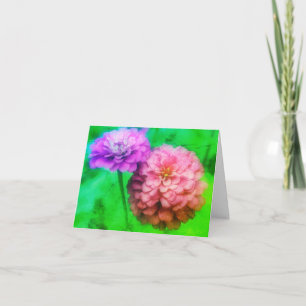 Carte de note Abstraite Zinnia Flowers