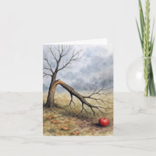 Carte de note aquarelle pommier cassé 
