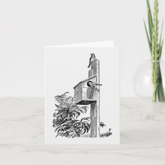 Carte de note aux oiseaux vintages et aux oiseaux
