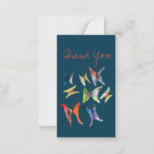 Carte de note aux papillons couleur aquarelle