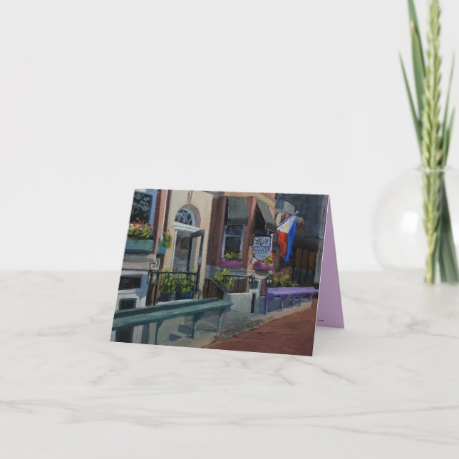 Carte de note avec motif violet (Devant)