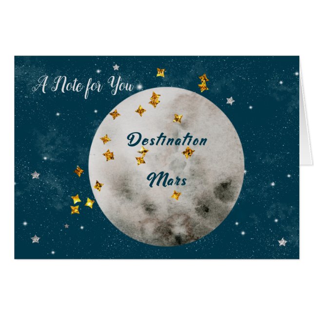 Carte de note avec Planet Mars (Devant horizontal)