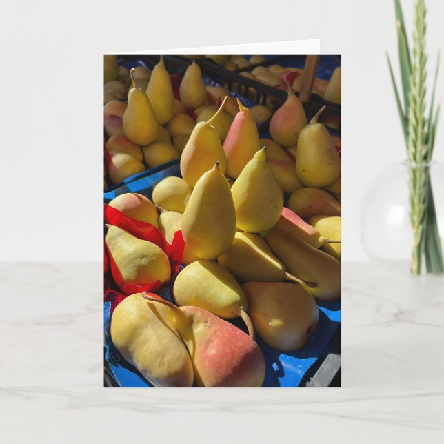 Carte de note blanche à poires (Devant)