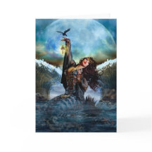 Carte de note blanche Art numérique de sorcière