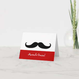 Carte de note blanche Mustache Gracias